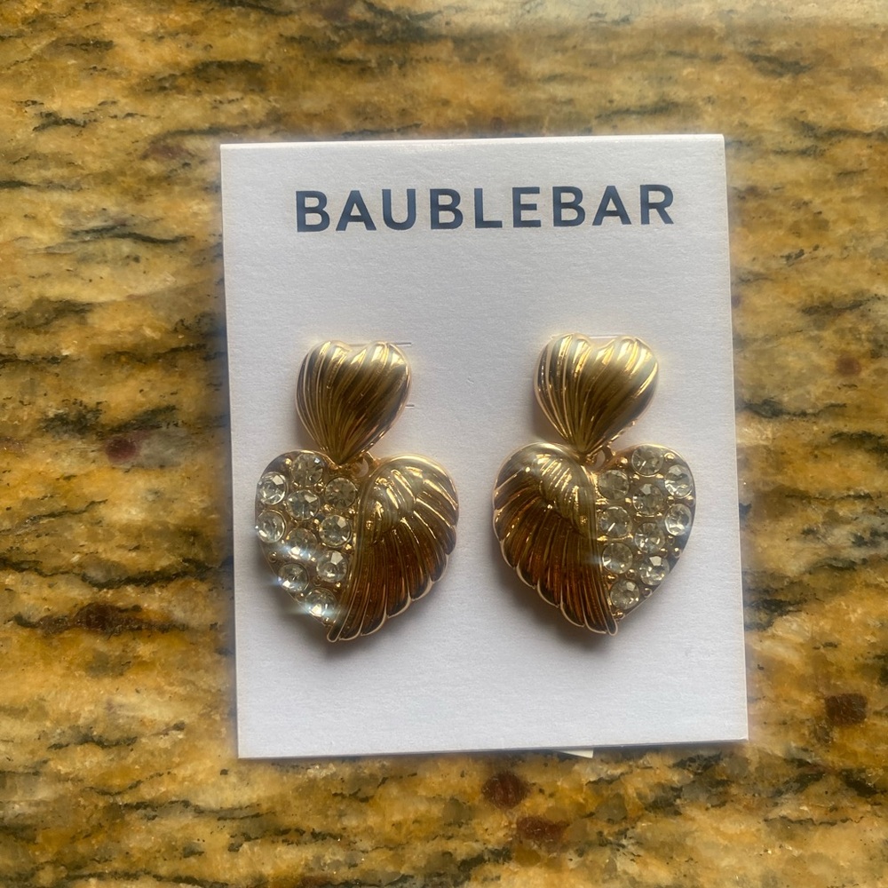 NEW BaubleBar heart earrings
